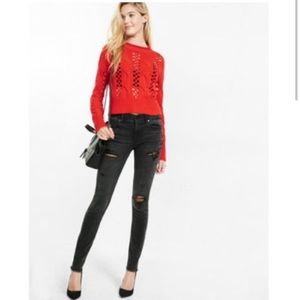 Express Open Stitch Mock Neck Sweater XS